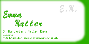 emma maller business card